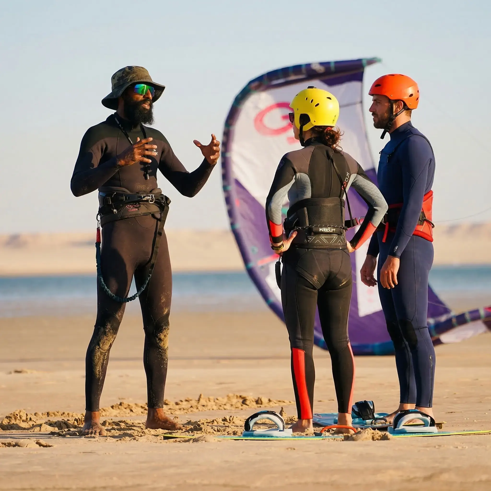 Duo kitesurf lesson on Dakhla beach